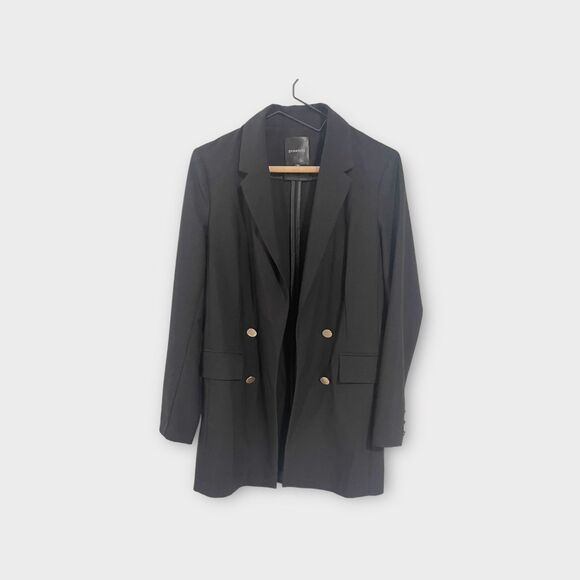 Box Double Breasted Women's Blazer Size M Gold Buttons Office Chic Versatile - Picture 11 of 11